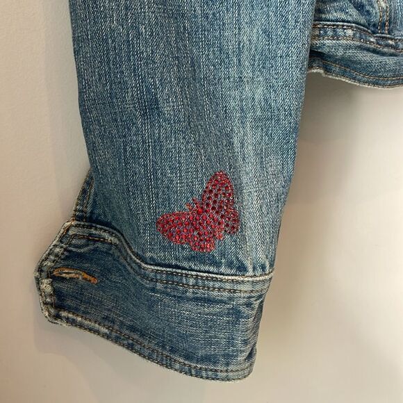 Coca Cola Bedazzled Gem Sparkle Design Denim Jacket - Picture 6 of 9